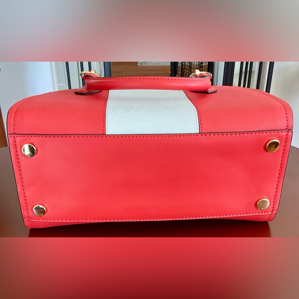 Michael Kors MARILYN MD Satchel Reddish/Orange and White - Picture 6 of 6